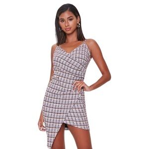 New! Almost Famous Tweed Knit Bodycon Party Plaid Prom Mini Dress